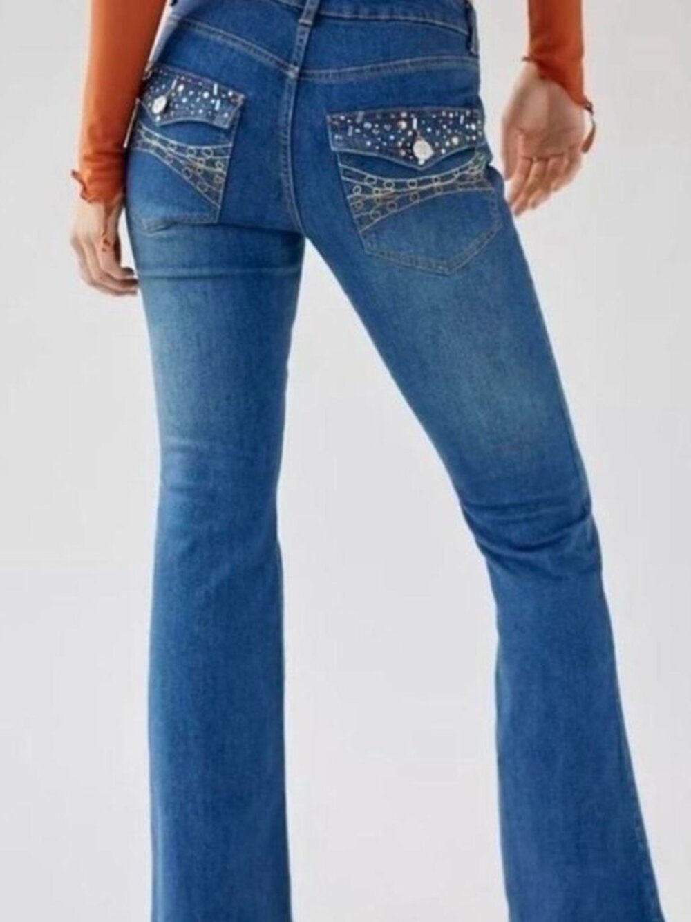NWOT BDG Urban Outfitters Embellished Flare Jeans | Y2K Boho | Size 25